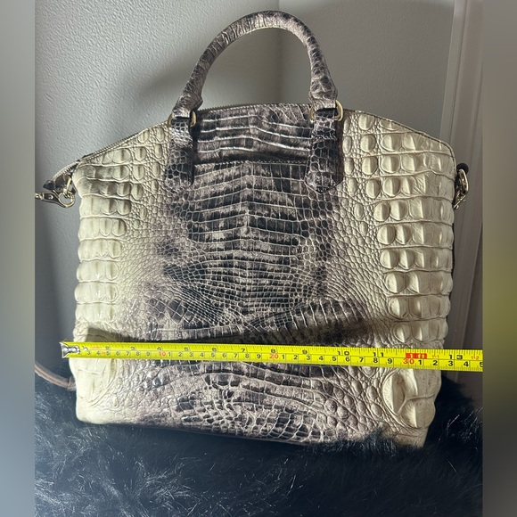 Brahmin large Duxbury Satchel crocodile genuine leather handbag - Picture 3 of 9